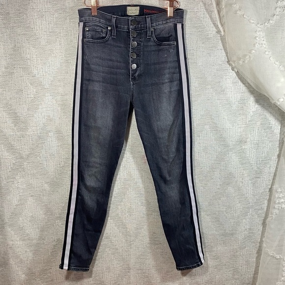 AO.LA by Alice & Olivia high waisted button fly skinny jeans with side stripe - Picture 3 of 12